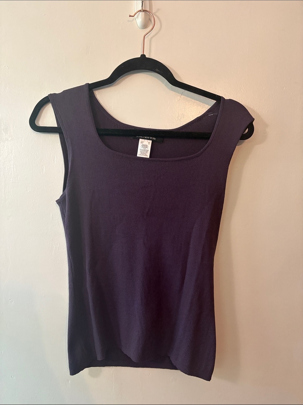 Jones New York Scoop Neck Ribbed Tank - Purple